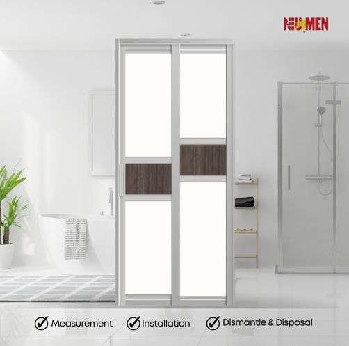 Aluminium Slide & Swing Toilet Door
