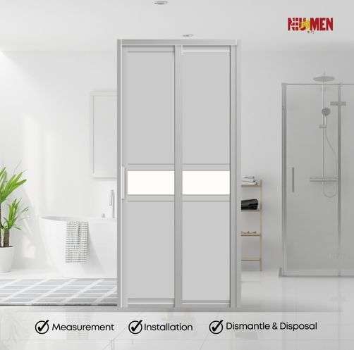 Aluminium Slide & Swing Toilet Door