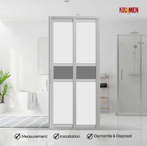 Aluminium Slide & Swing Toilet Door