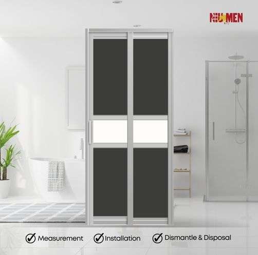 Aluminium Slide & Swing Toilet Door
