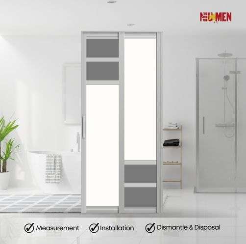 Aluminium Slide & Swing Toilet Door