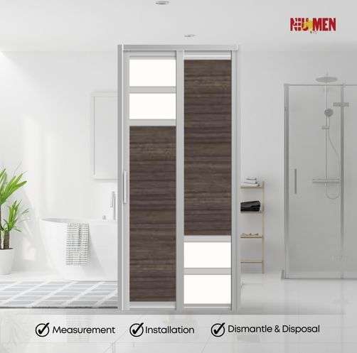 Aluminium Slide & Swing Toilet Door