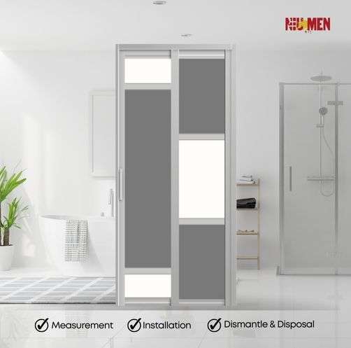 Aluminium Slide & Swing Toilet Door