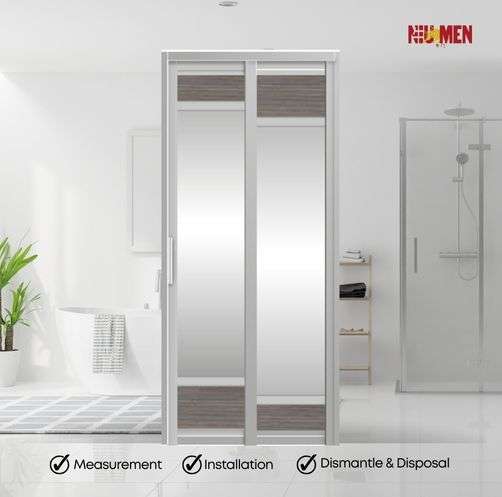 Aluminium Slide & Swing Toilet Door