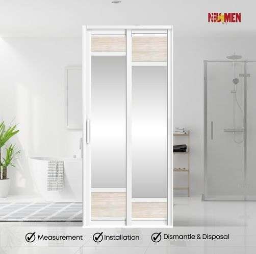 Aluminium Slide & Swing Toilet Door