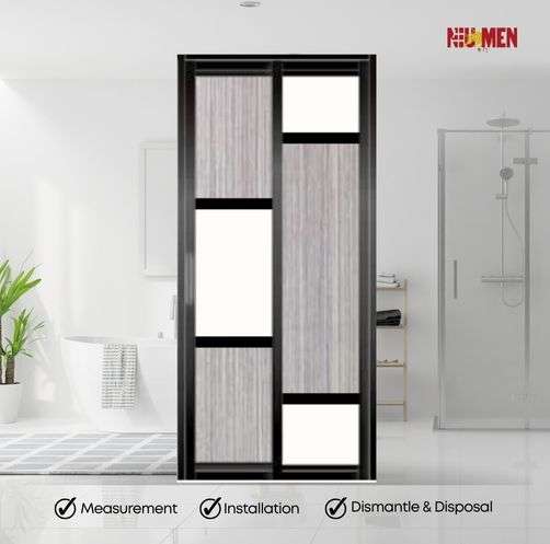 Aluminium Slide & Swing Toilet Door